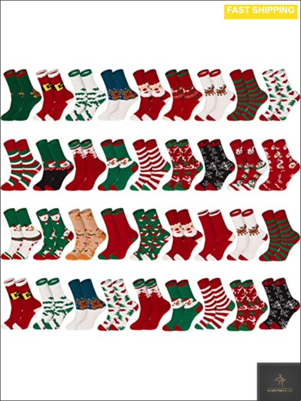 Fuzzy Crew Socks Christmas Snowman 36 Pairs Combed Cotton Warm Slipper Socks